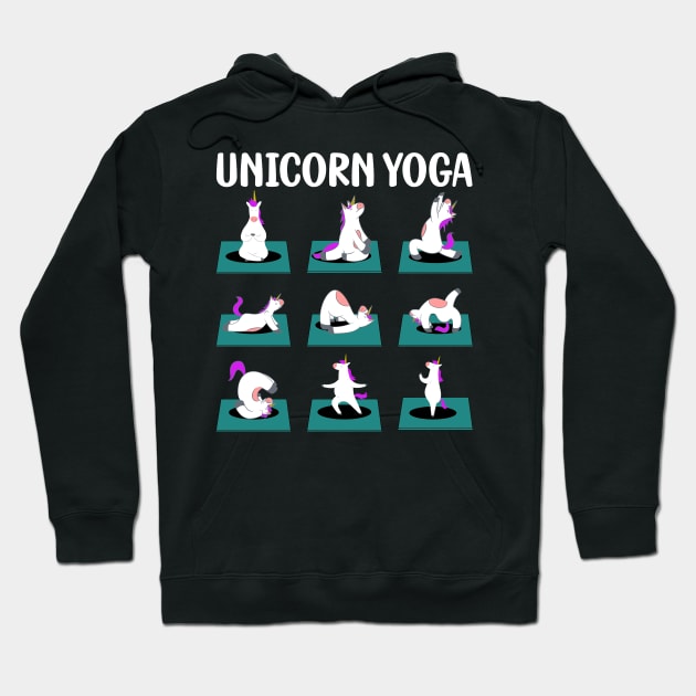 Yoga Unicorn Funny Cute Magical Namaste Meditation Hoodie by Upswipe.de